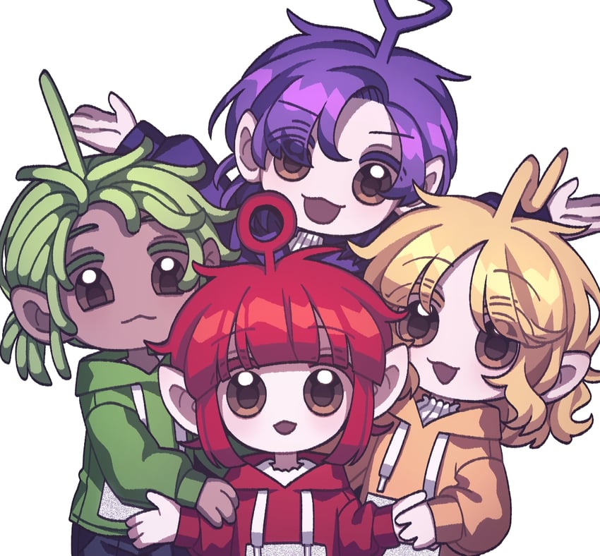 po, tinky winky, laa-laa, and dipsy (teletubbies) drawn by appleheart04