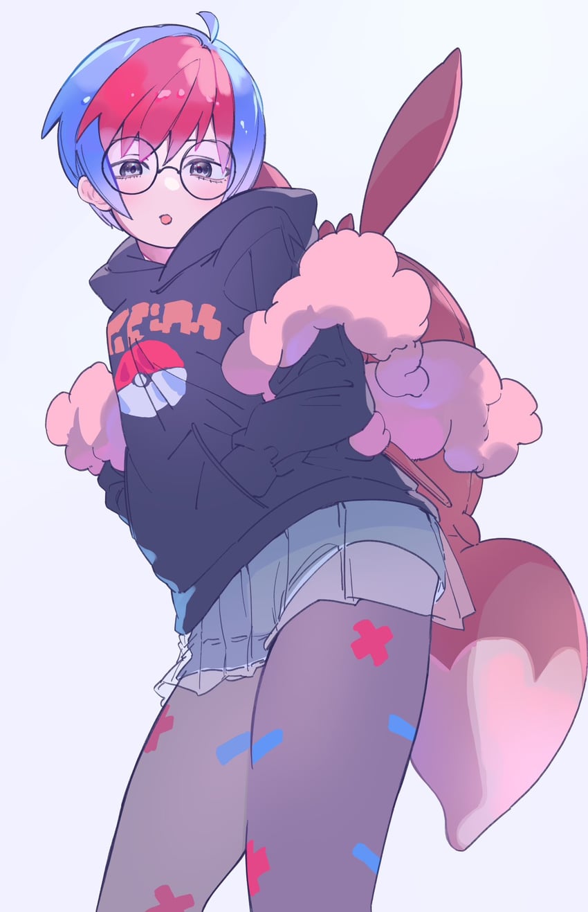 eevee and penny (pokemon and 1 more) drawn by valentine_(02140314c)