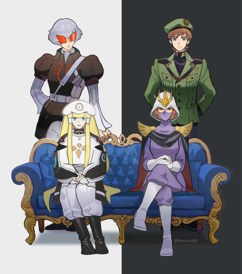 dianna soreil, xavier olivette, kycilia zabi, and harry ord (gundam and 2 more) drawn by horocca