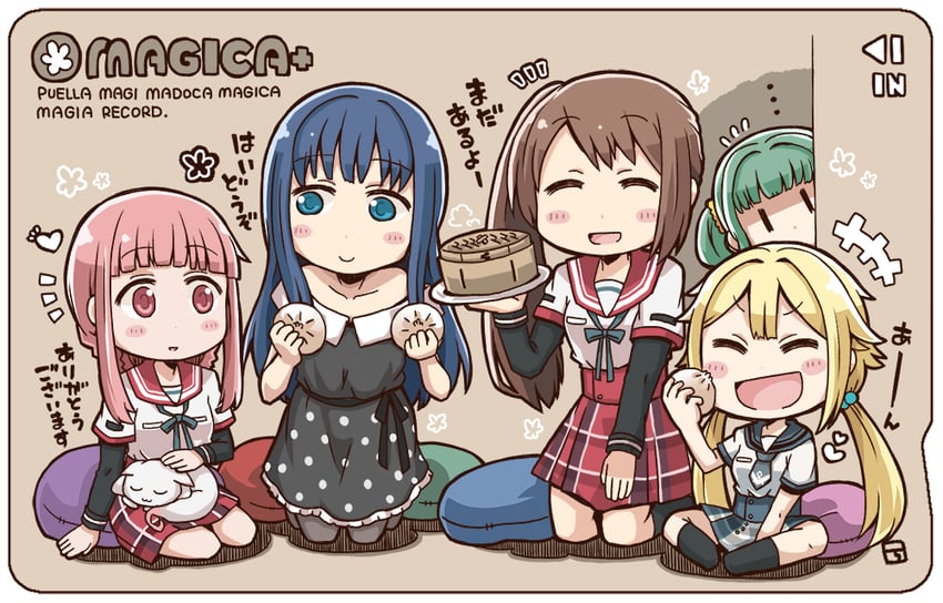 tamaki iroha, nanami yachiyo, futaba sana, yui tsuruno, mitsuki felicia, and 1 more (mahou shoujo madoka magica and 1 more) drawn by es_(eisis)