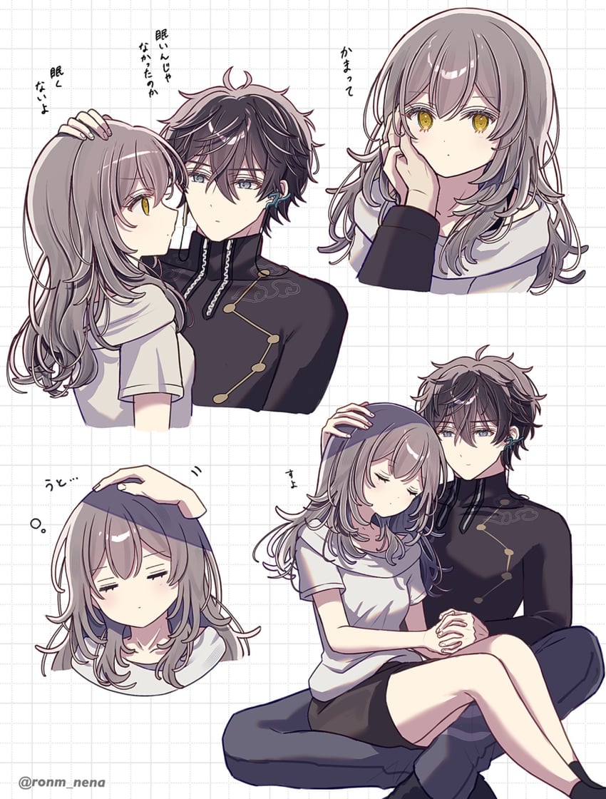 trailblazer, stelle, and dan heng (honkai and 1 more) drawn by yuma_(mron_322)