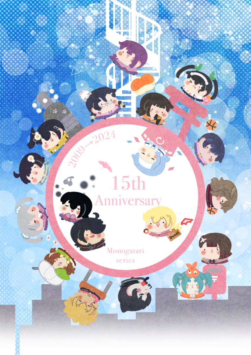 oshino shinobu, senjougahara hitagi, hanekawa tsubasa, sengoku nadeko, hachikuji mayoi, and 14 more (monogatari) drawn by 6946_(1208361)
