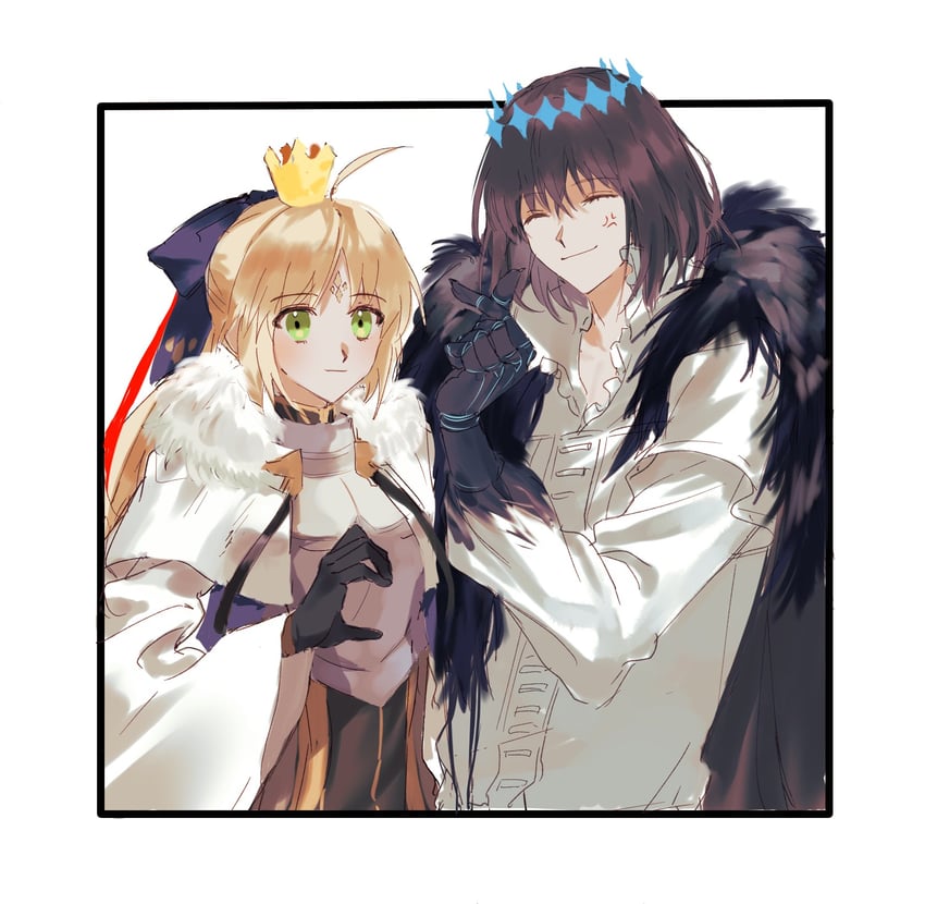artoria pendragon, artoria caster, and oberon (fate and 1 more) drawn by ss_un17