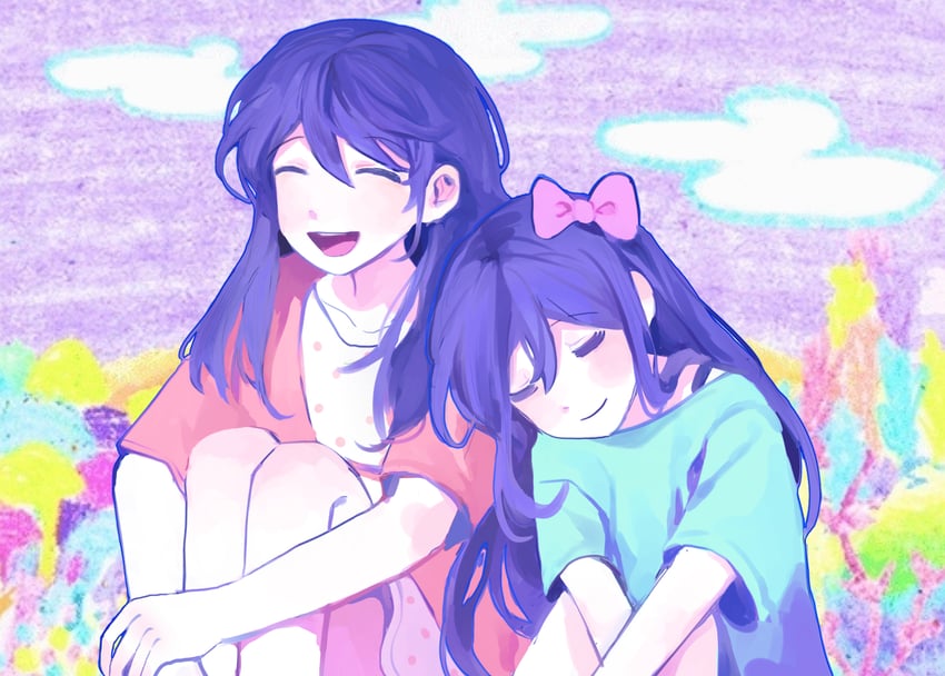 aubrey and mari (omori) drawn by sike_(dvh_04)