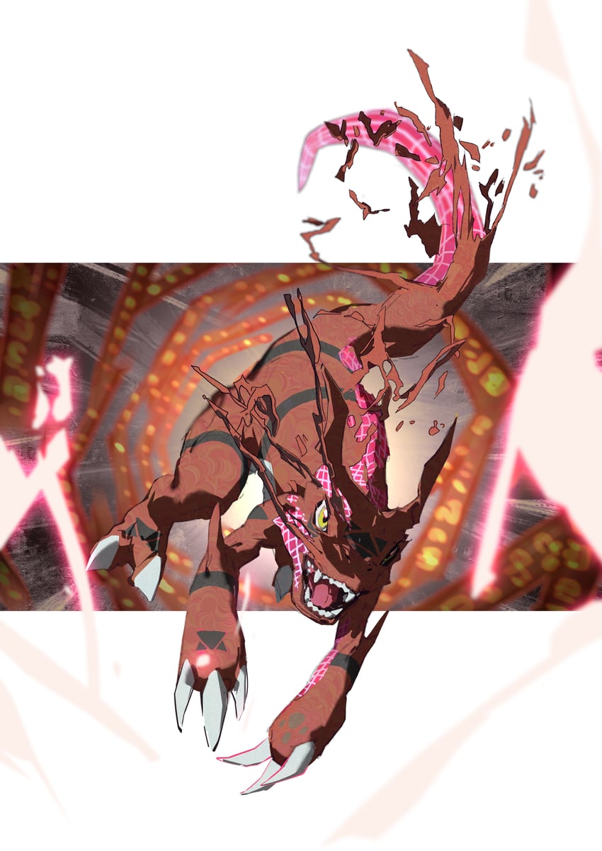 guilmon (digimon and 1 more) drawn by takatomon_(rebelki01101507)