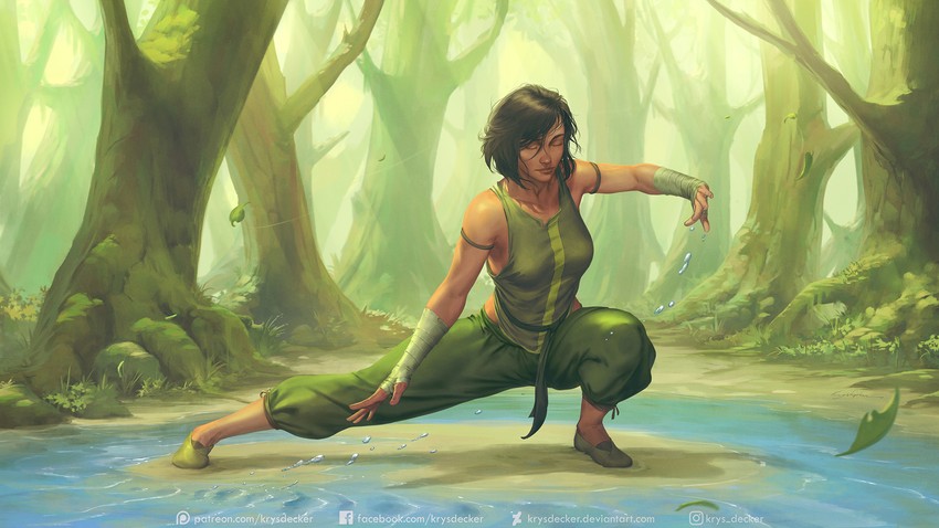 korra (avatar legends and 1 more) drawn by krystopher_decker