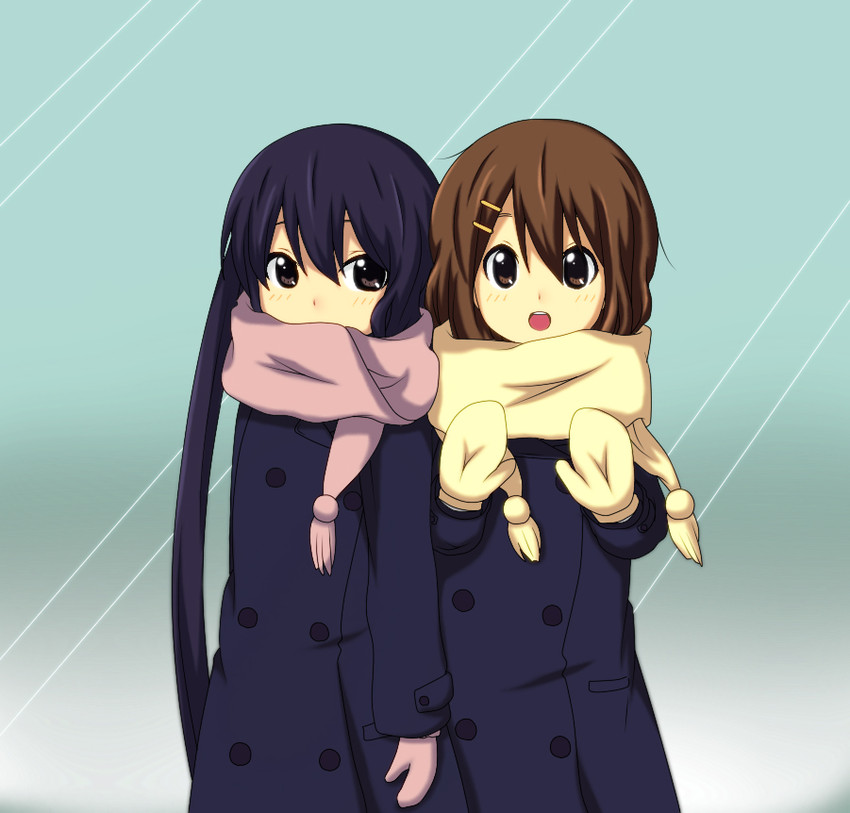 nakano azusa and hirasawa yui (k-on!) drawn by kuena