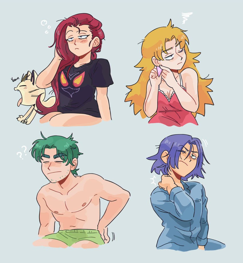 jessie, james, meowth, butch, and cassidy (pokemon) drawn by kiana_mai