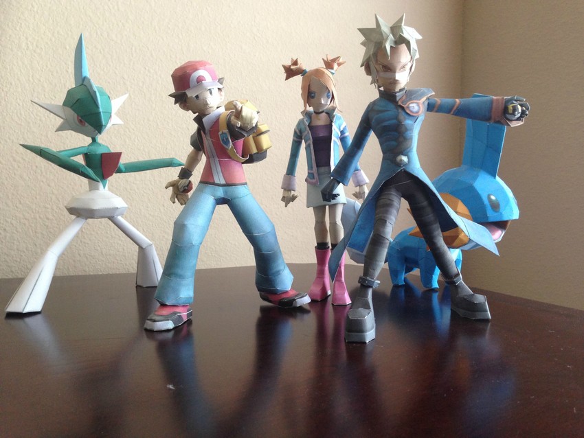 red, mudkip, gallade, wes, and rui (pokemon and 3 more) drawn by hoennborn