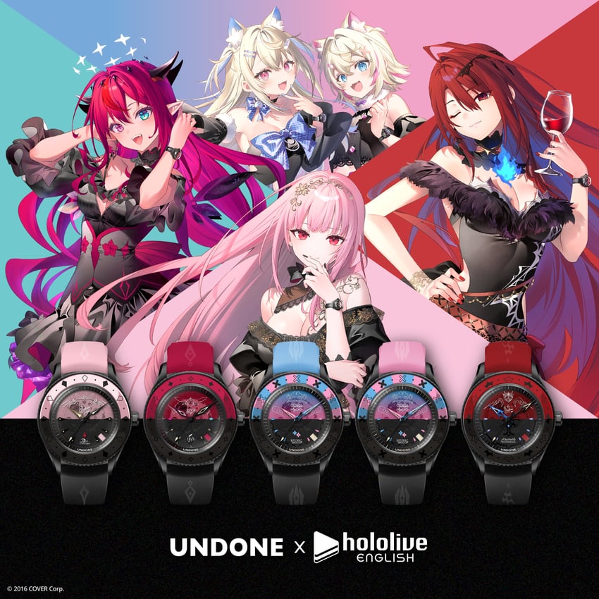 mori calliope, irys, fuwawa abyssgard, mococo abyssgard, and elizabeth rose bloodflame (hololive and 1 more) drawn by riichu