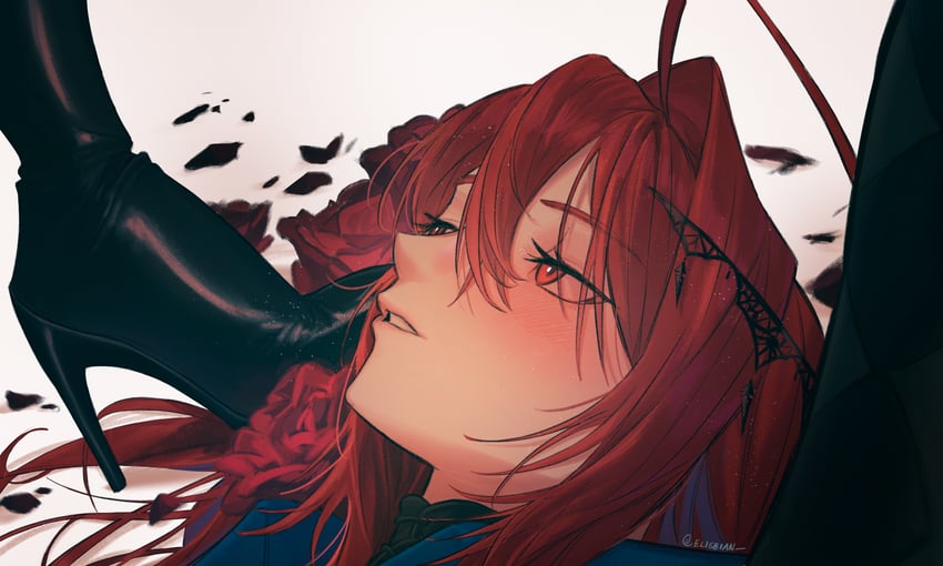 nerissa ravencroft and elizabeth rose bloodflame (hololive and 1 more) drawn by elisbian