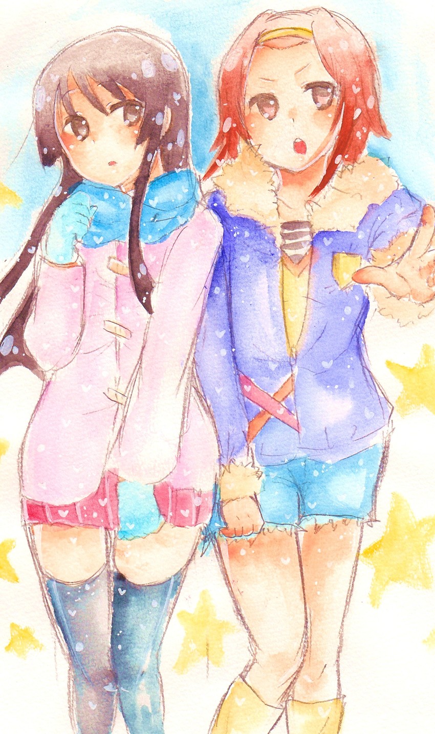 akiyama mio and tainaka ritsu (k-on!) drawn by tsubaki_(19960719)