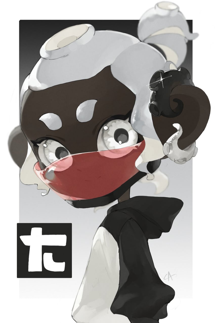 octoling player character and octoling girl (splatoon and 1 more) drawn by a_a2001214