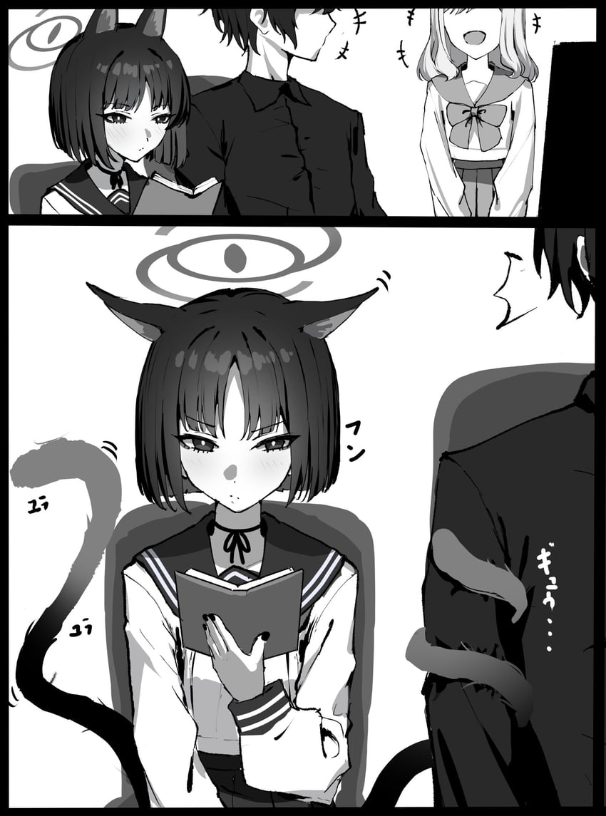 sensei, kikyou, and trinity student (blue archive) drawn by nichijou_(nichijoutouhou)