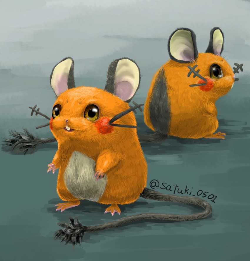 dedenne (pokemon and 1 more) drawn by satsuki_(pixiv44579273)