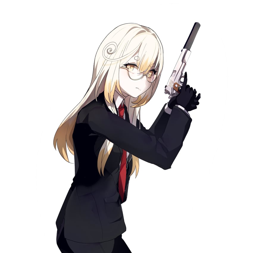 agent 47 and kanna yanagi (indie virtual youtuber) drawn by mineta_naoki