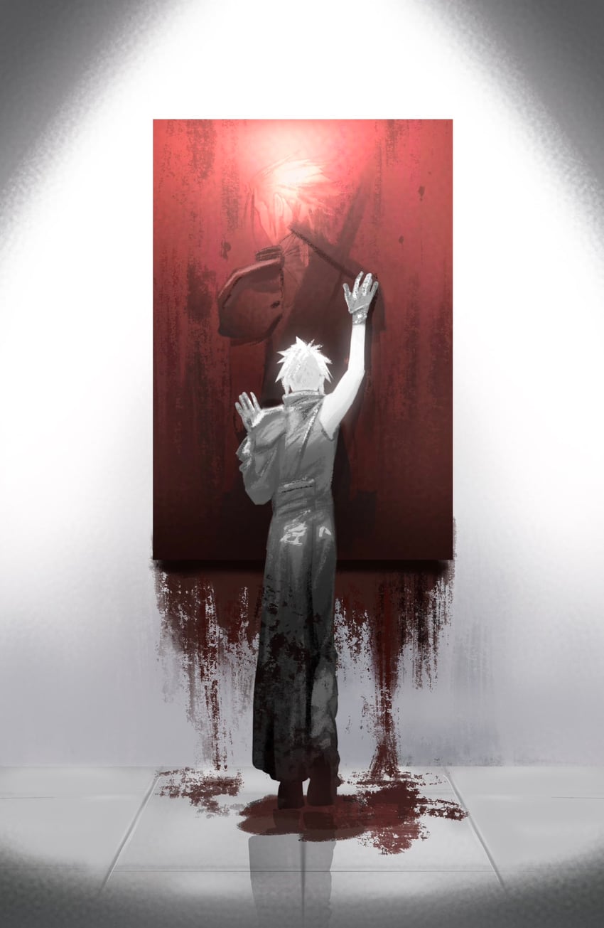 cloud strife and zack fair (final fantasy and 2 more) drawn by senkawaakatsuki