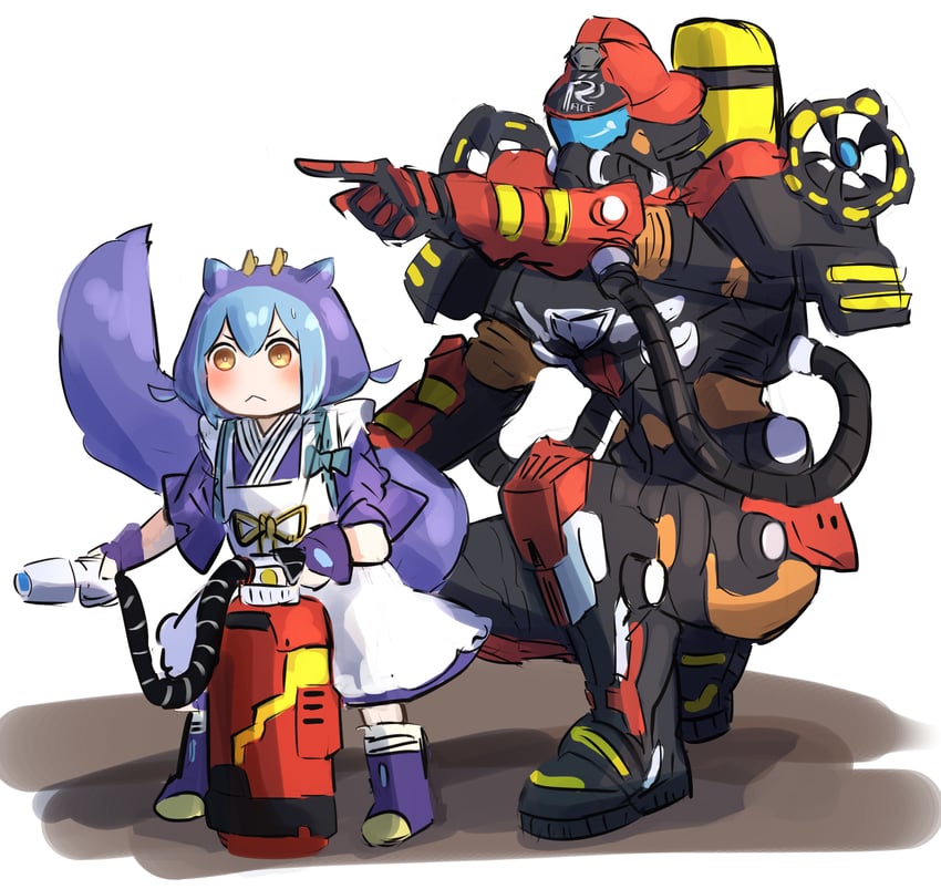 laundry dragonmaid and rescue-ace impulse (yu-gi-oh!) drawn by hatano_kiyoshi