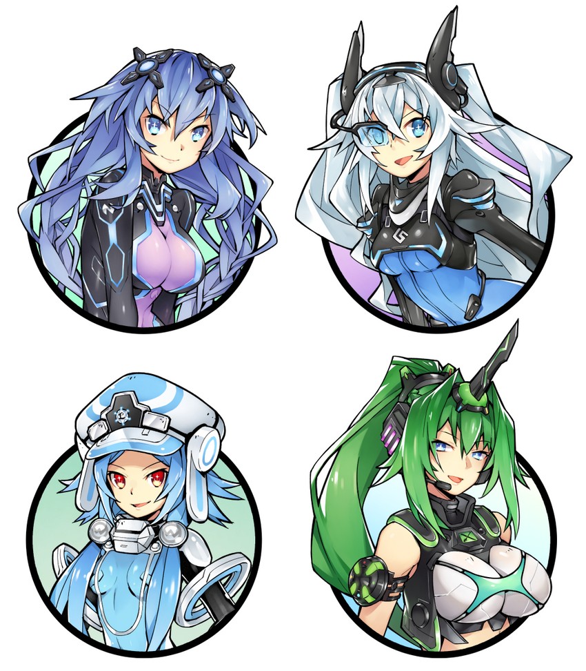 purple heart, black heart, white heart, green heart, next purple, and 3 more (neptune and 1 more) drawn by ge-b