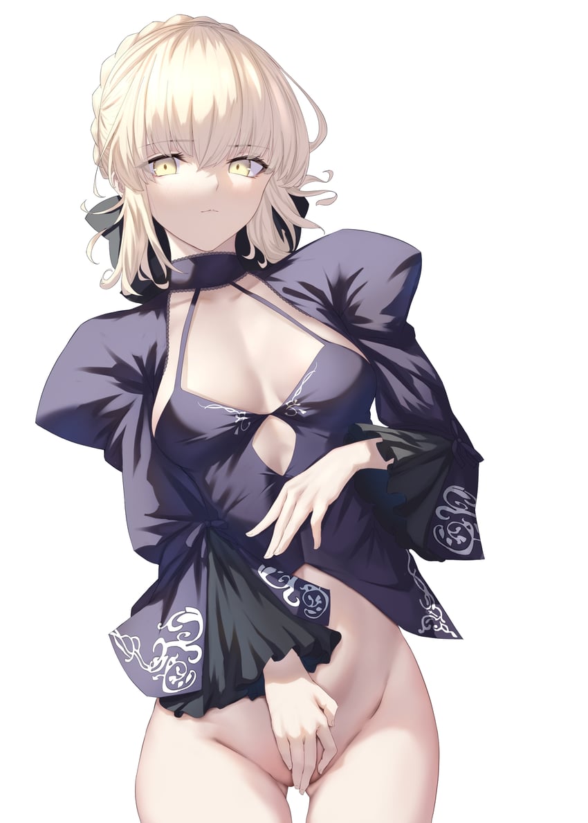 artoria pendragon and saber alter (fate and 1 more) drawn by okuma707