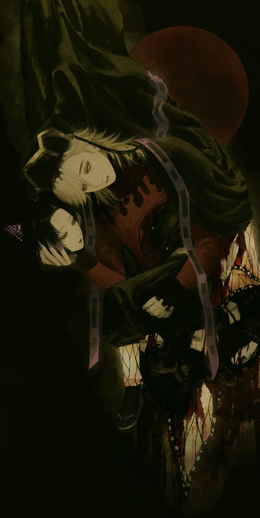 kochou shinobu and douma (kimetsu no yaiba) drawn by maadaa