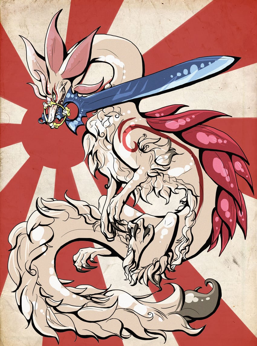 amaterasu and mizutsune (monster hunter and 3 more) drawn by juniper_(artist)