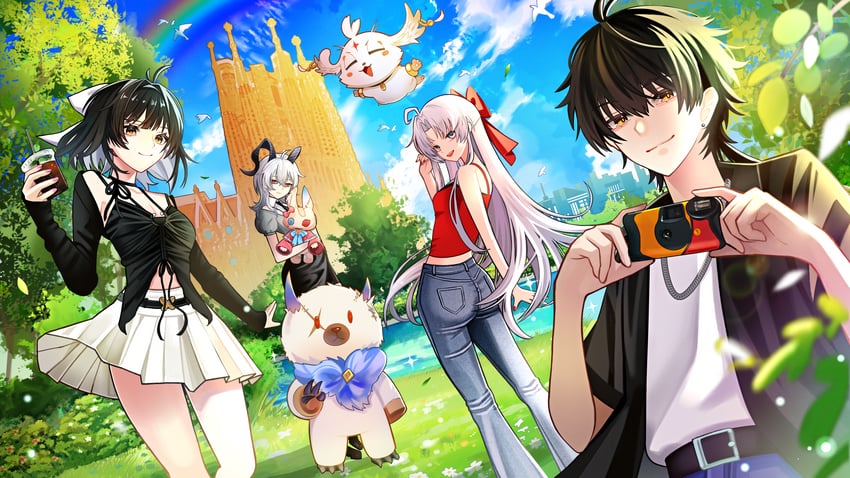 rover, zani, female rover, male rover, carlotta, and 1 more (wuthering waves) drawn by sakuma_kou