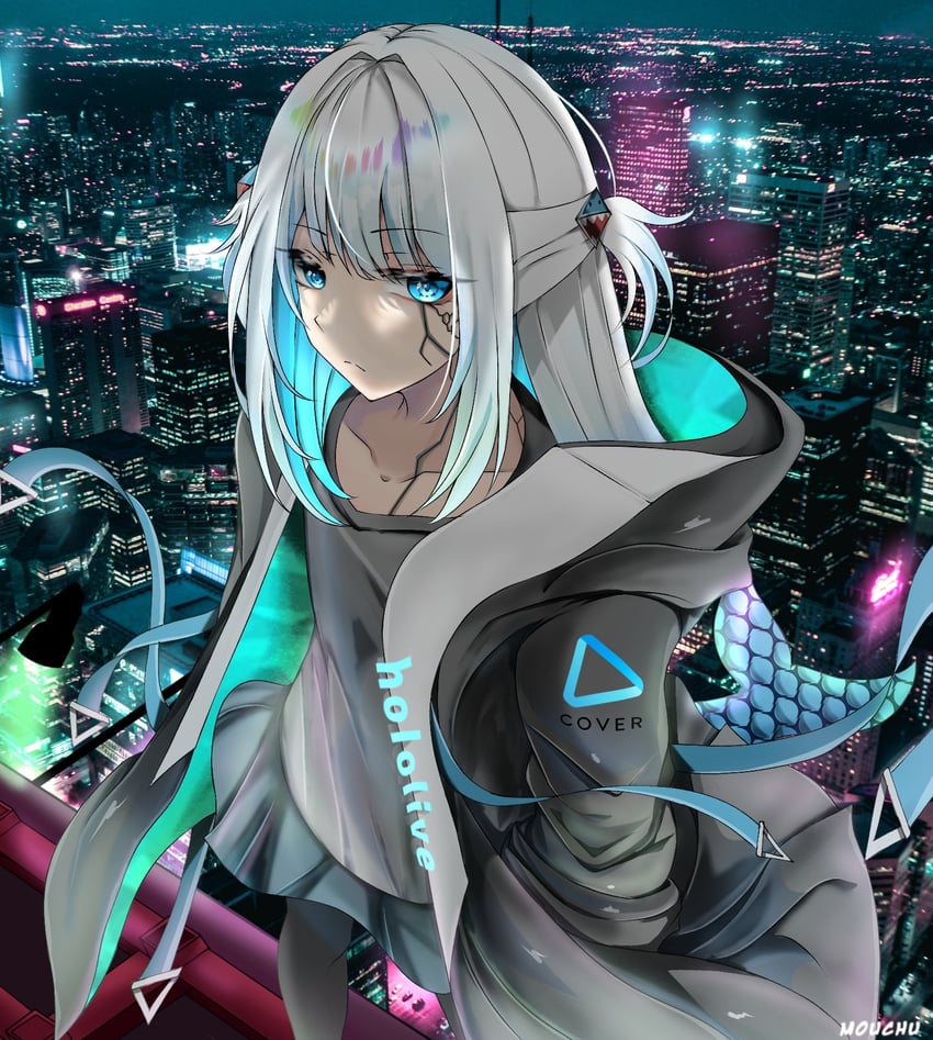 gawr gura (hololive and 1 more) drawn by mouchu