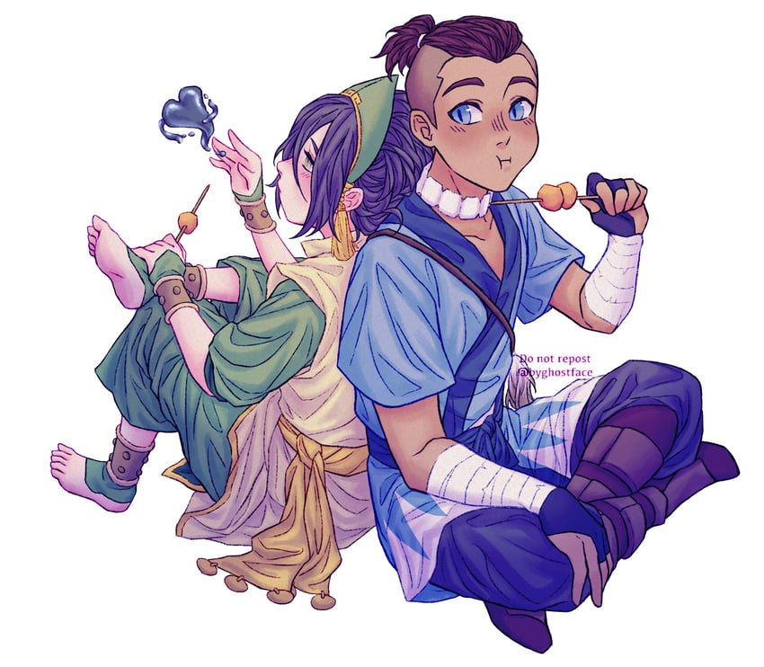 toph beifong and sokka (avatar legends and 1 more) drawn by byghostface