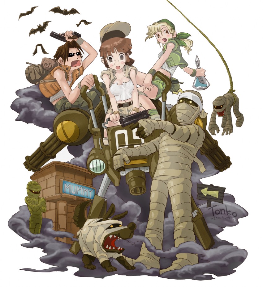fio germi, kasamoto eri, marco rossi, and tarma roving (metal slug)