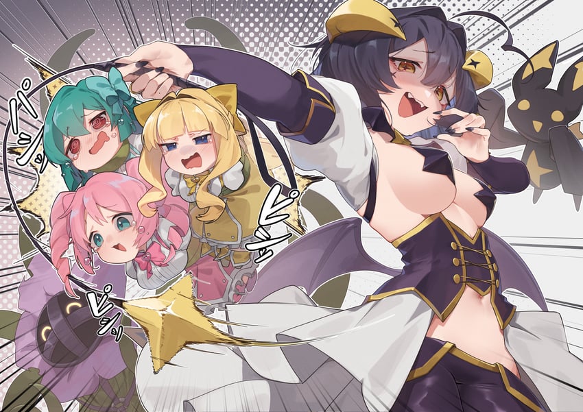 hiiragi utena, magia baiser, minakami sayo, magia azure, hanabishi haruka, and 4 more (mahou shoujo ni akogarete) drawn by jknor
