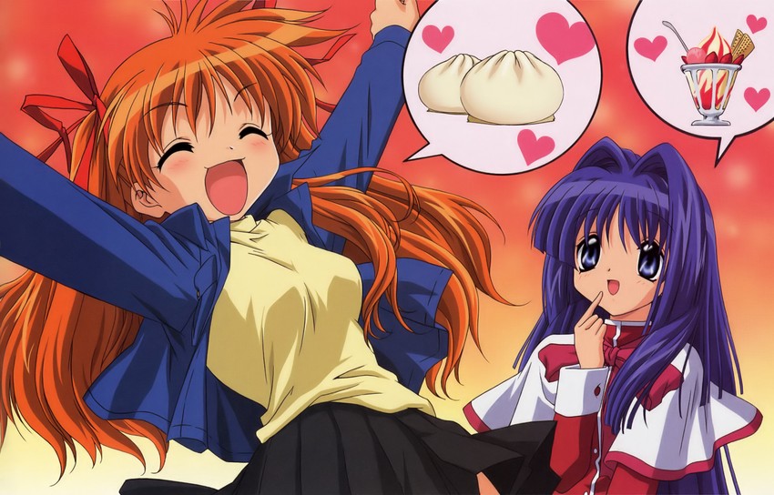 minase nayuki and sawatari makoto (kanon and 1 more) drawn by ikeda_kazumi