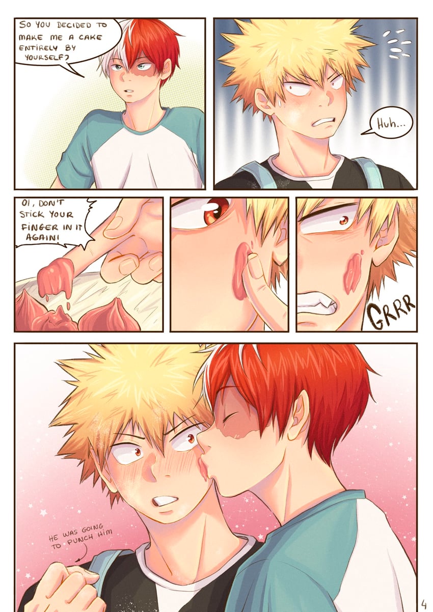 bakugou katsuki and todoroki shoto (boku no hero academia) drawn by ainudraws