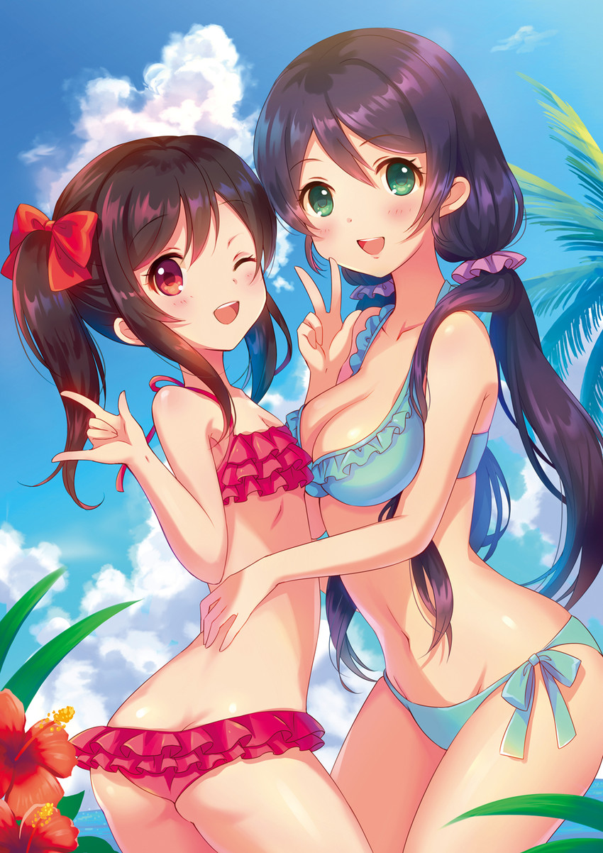 tojo nozomi and yazawa nico (love live! and 1 more) drawn by emyuu_(5renjar)