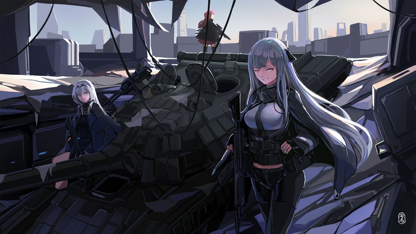 ak-12, an-94, and st ar-15 (girls' frontline) drawn by sima_naoteng
