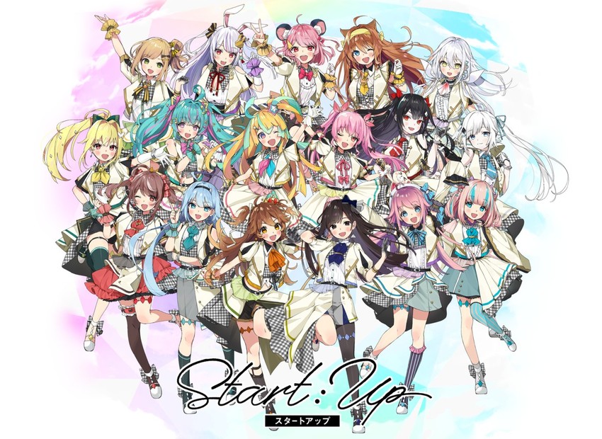 shishigami leona, himekuma ribon, amakawa hano, hanabasami kyou, qualia qu, and 12 more (re:act) drawn by idenshi_hina