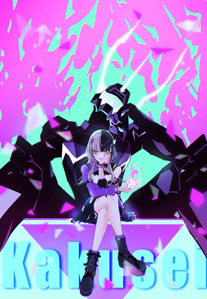 shiori novella and lio fotia (hololive and 2 more) drawn by yuri_kyanon