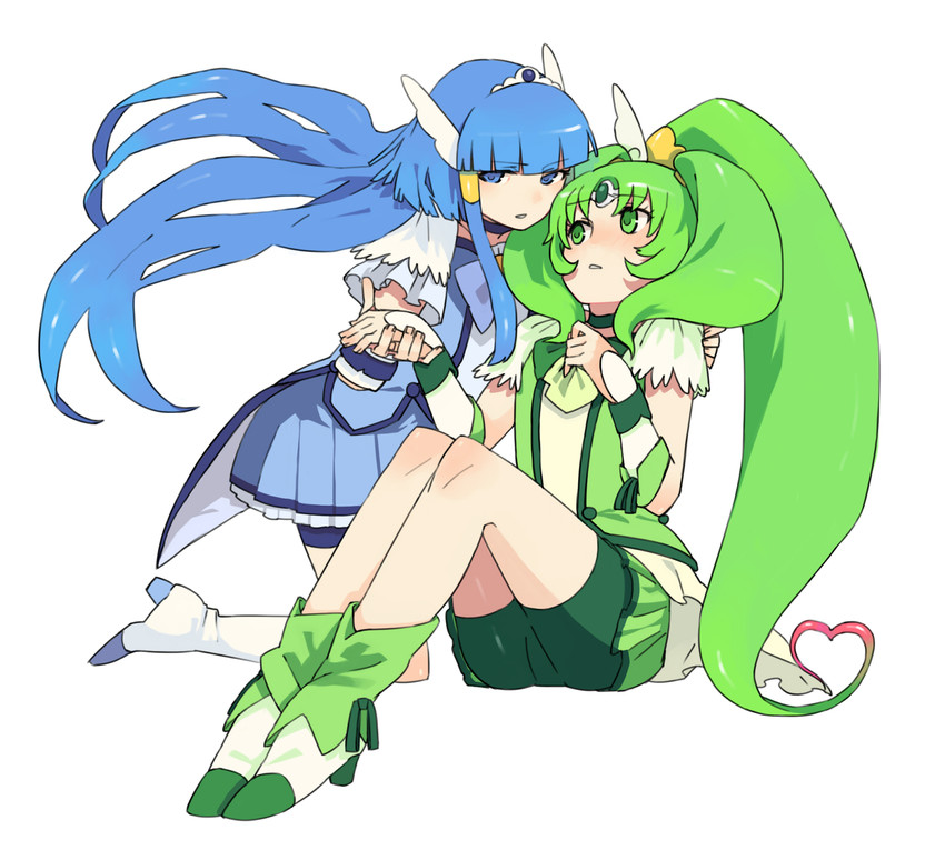 midorikawa nao, aoki reika, cure beauty, and cure march (precure and 1 more) drawn by yomosaka