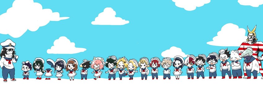 midoriya izuku, bakugou katsuki, uraraka ochaco, todoroki shoto, asui tsuyu, and 17 more (boku no hero academia) drawn by don7no3