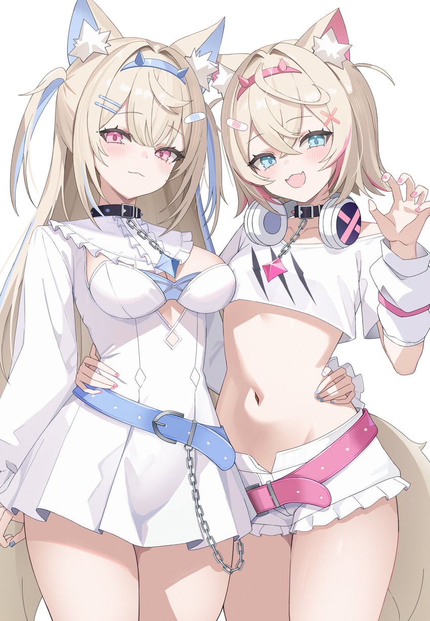 fuwawa abyssgard and mococo abyssgard (hololive and 1 more) drawn by szkure.
