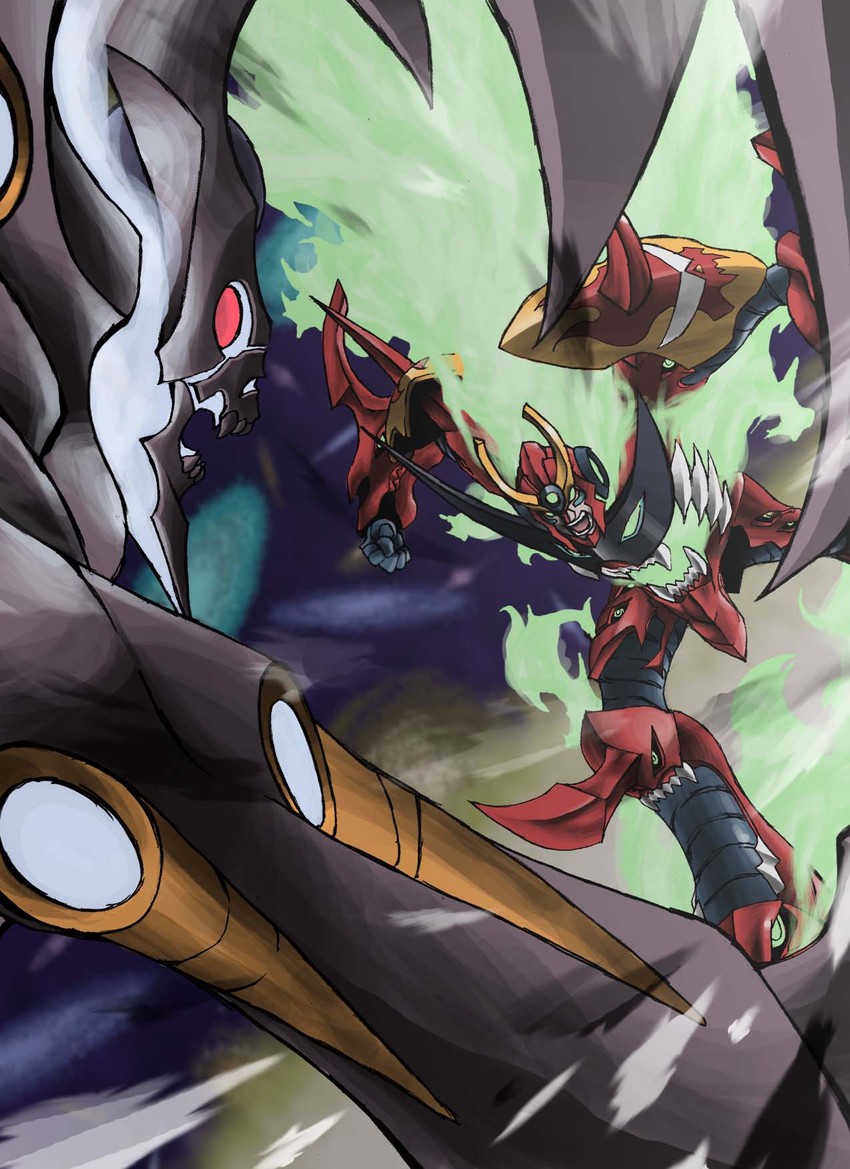 tengen toppa gurren-lagann and grand zamboa (tengen toppa gurren lagann) drawn by hihimitu