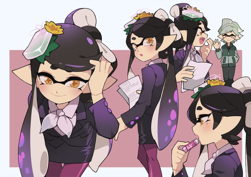 marie and callie (splatoon and 1 more) drawn by gomipomi