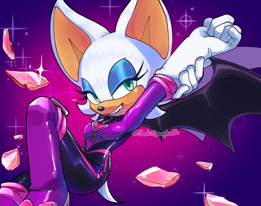 rouge the bat (sonic and 1 more) drawn by setispaghetti