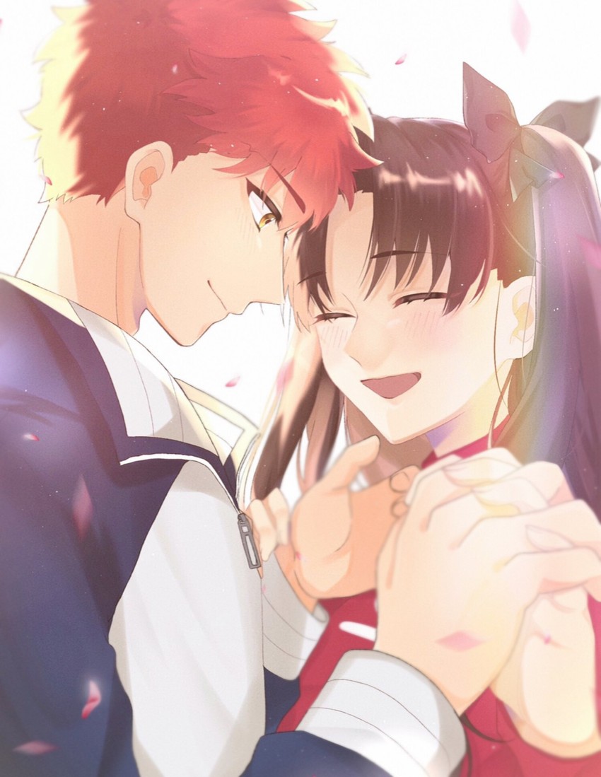 tohsaka rin and emiya shirou (fate and 1 more) drawn by toutou_(fufu0o)