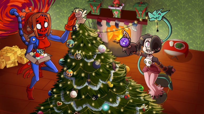 kamado nezuko, spider-man, squigly, leviathan, and painwheel (marvel and 2 more) drawn by pasteldot and wiirdo