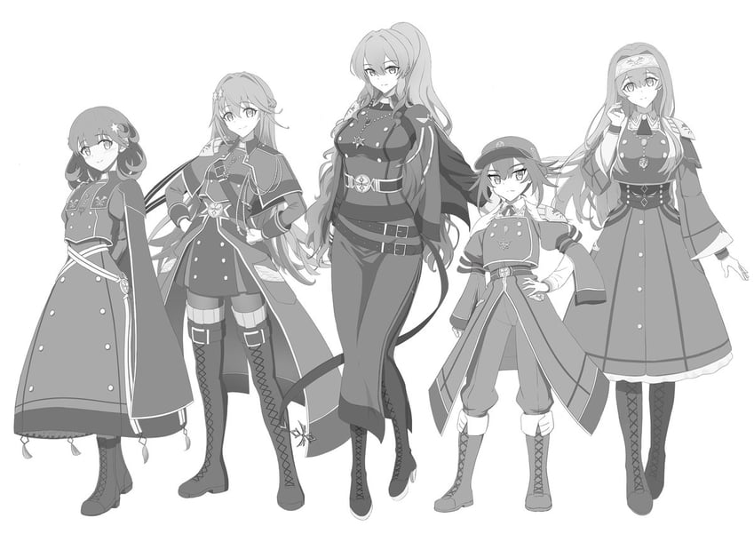 exosister irene, exosister elis, exosister stella, exosister martha, and exosister sophia (yu-gi-oh!) drawn by kyrion