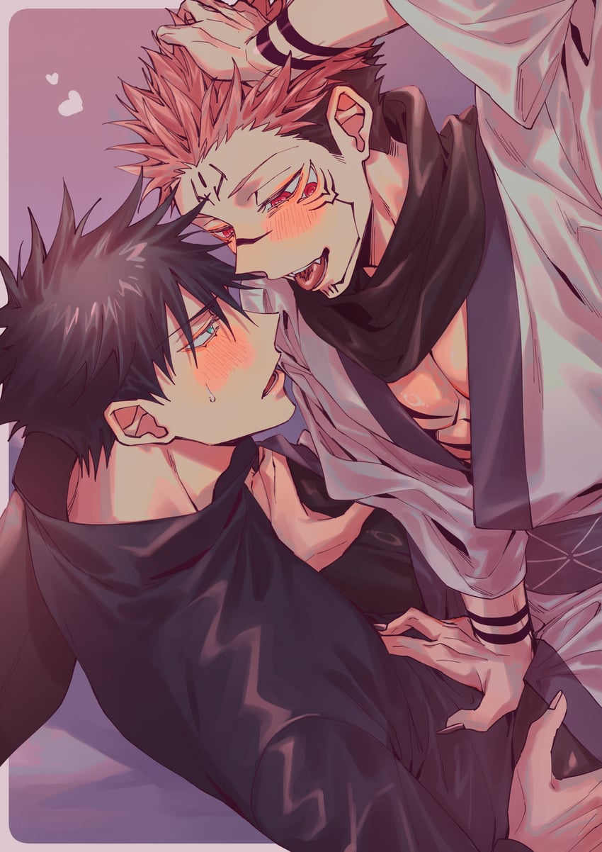 fushiguro megumi and ryoumen sukuna (jujutsu kaisen) drawn by azukiharuta_ju