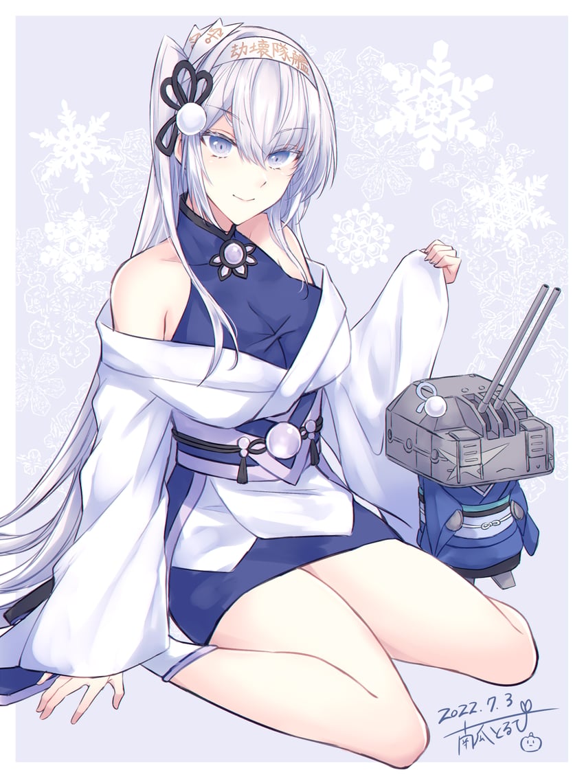 fuyutsuki, yuki-onna the ice mayakashi, chou-10cm-hou-chan, and yuki-musume the ice mayakashi (kantai collection and 1 more) drawn by kabocha_torute