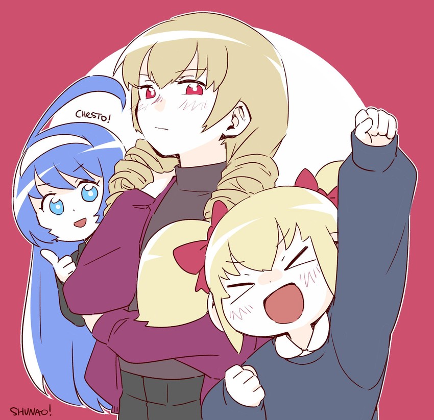 orie ballardiae harada, erika wagner, and mika returna (under night in-birth and 1 more) drawn by lyn_(shunao)