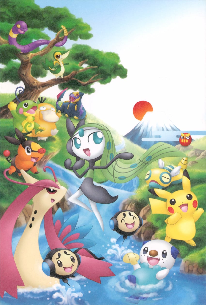 pikachu, oshawott, snivy, tepig, psyduck, and 7 more (pokemon) drawn by himeno_kagemaru